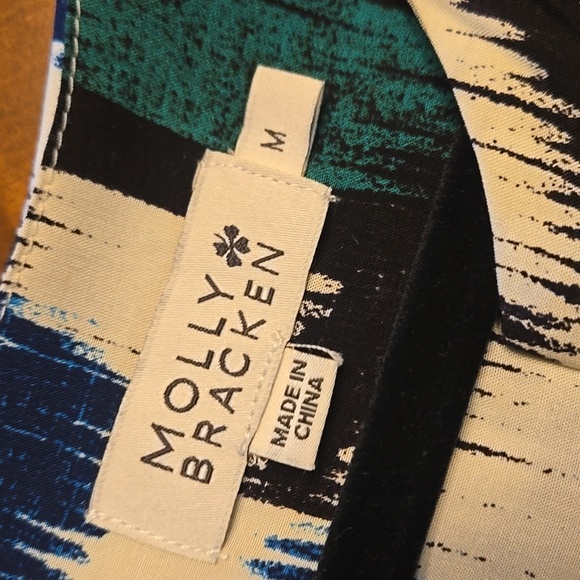 Stylish Blues,  Black Patterned Women's Top From Molly Bracken - Picture 2 of 4